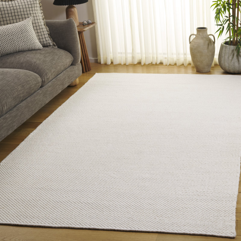 Vermont 810 Hand Woven 80% Wool; 20% Cotton Solid Color Rug, Rectangle 3' x 5'