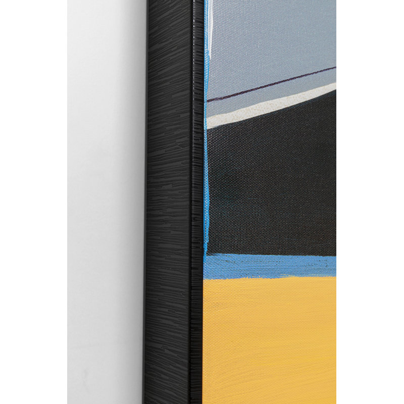 Abstract Shapes Orange - Single Picture Frame Painting on Canvas