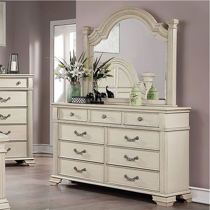 Commode 9 tiroirs avec miroir Roadde