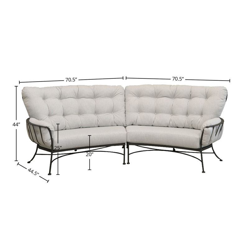 Monterra Outdoor 4 - Seat Patio Sectional, Copper Creek, Sash Denim