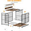 Cage pour chien 39,8 po avec roulettes à 360 ° et mangeoire réglable - chenil d'intérieur en bois et table de bout latérale pour grands chiens de taille moyenne, enclos mobile pour animaux