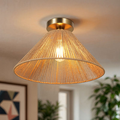 Twine 1-Light Semi-Flush Mount - Brushed Gold