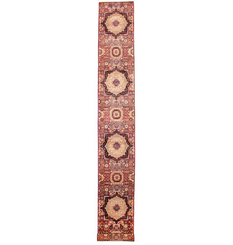 Tapis multicolore unique 2? 5 "x 19? 11" des années 1950