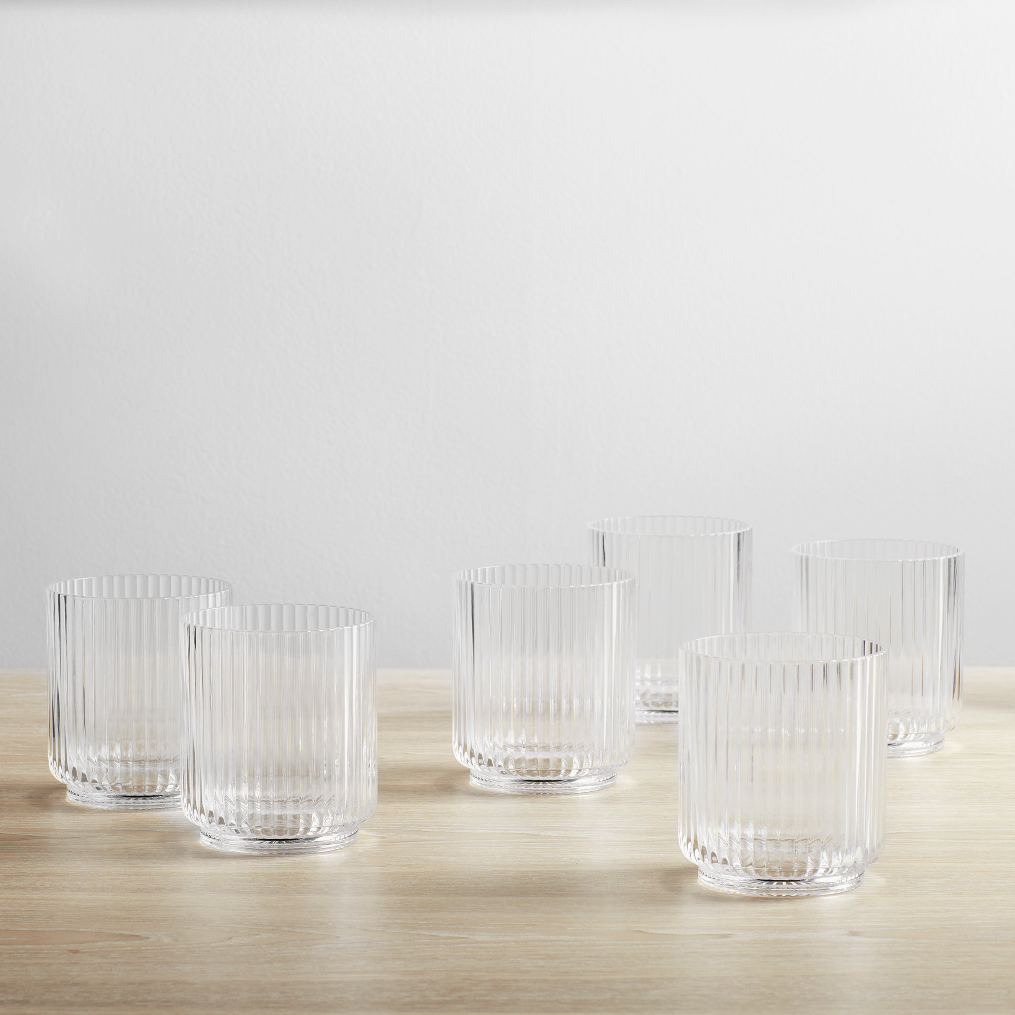 RE/FINE™ Laya Fluted Acrylic Low Tumbler Glass (set of 6)
