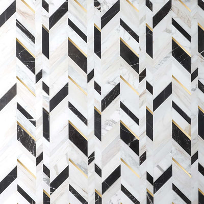 Amari Polished Marble And Aluminum Mosaic