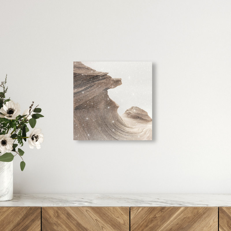 Stoic Sandstone II Canvas Abstract Print by Oliver Gal, Black Frame, 12 x 12, 12"H x 12"W, Gallery Wrapped