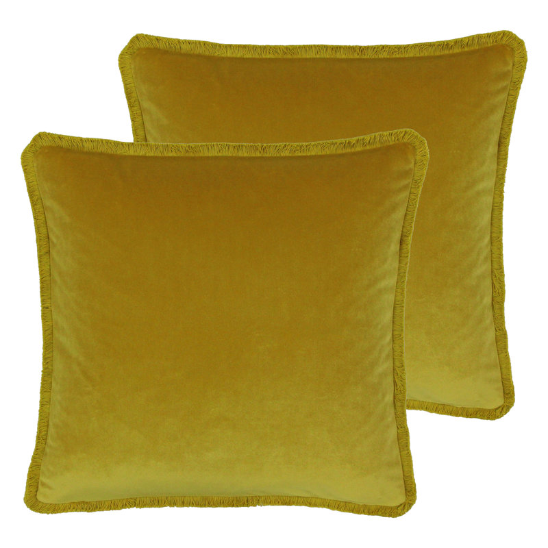 Juliano Square Throw Cushion, Ochre, Feathers