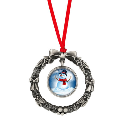Pièce de monnaie en forme de couronne de bonhomme de neige colorée