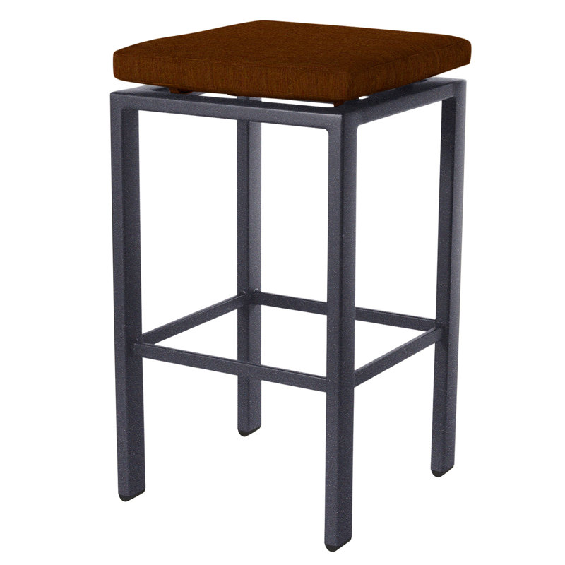 Aris Outdoor Bar Stool, Graphite, Flagship Stone Sunbrella®, 31.25"