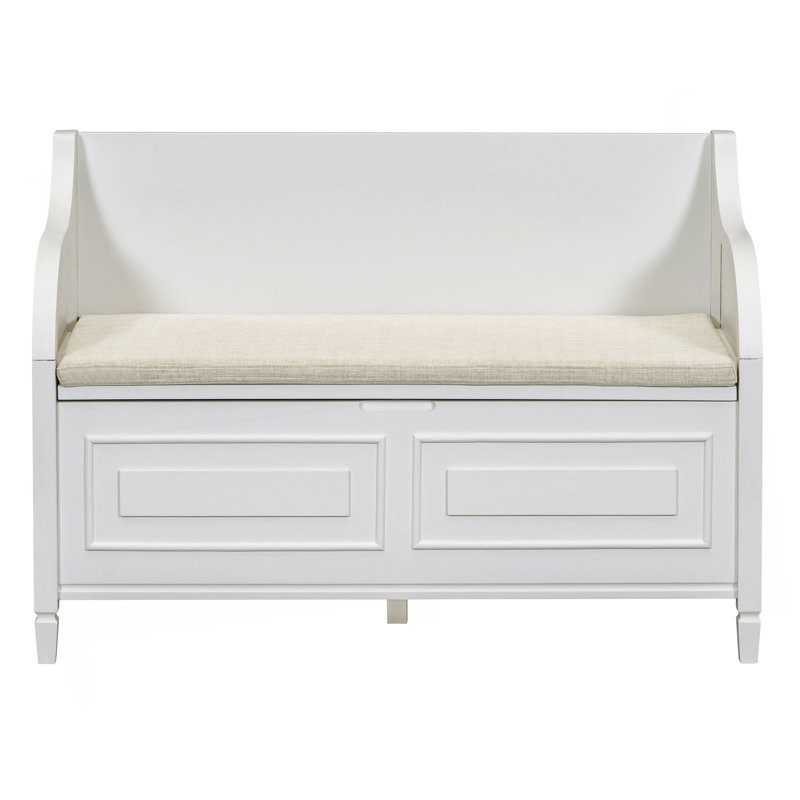 Banc de rangement rembourré, banc d'entrée, Blanc