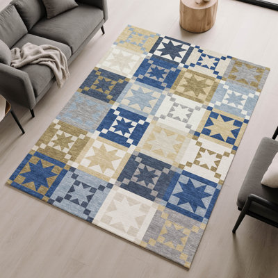 Premium Machine Washable Villers Patchwork Rug