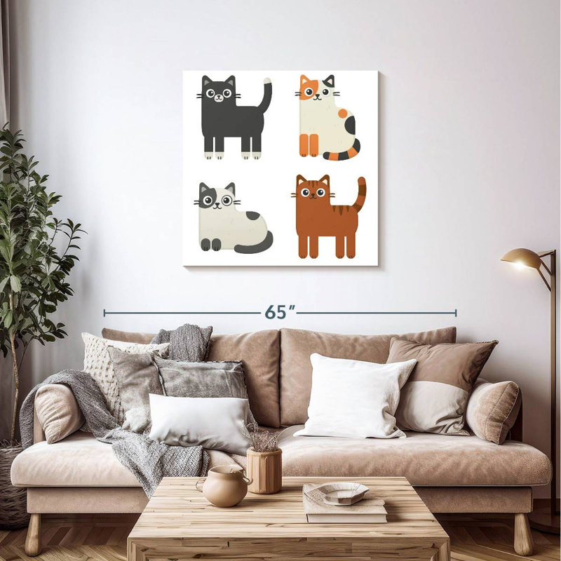 Ashelle Colorful Cats, 36" H x 36" W