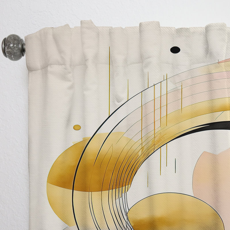 Aldona - Colorful Circular Abstract II - Abstract Curtain - Velvet Room Darkening - 1 panel, 52" W x 84" L