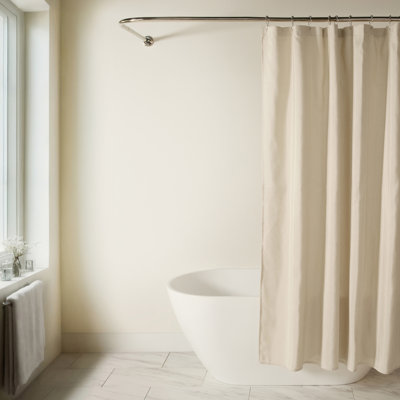 Linen-Look Textured Woven Shower Curtains