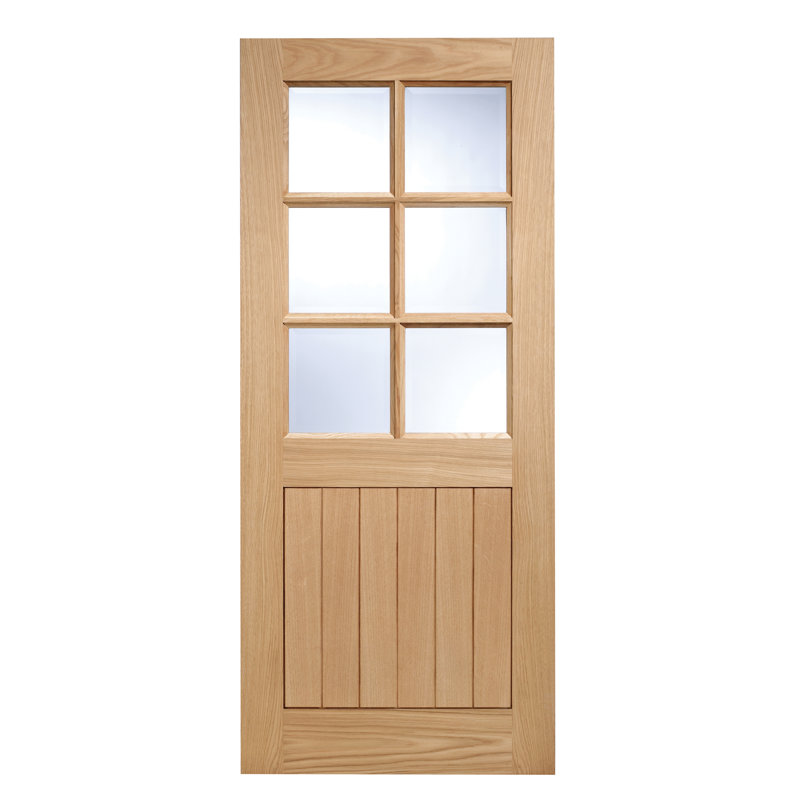 Cottage 6L Glazed Oak External Door, 2032mm H x 813mm W x 44mm D