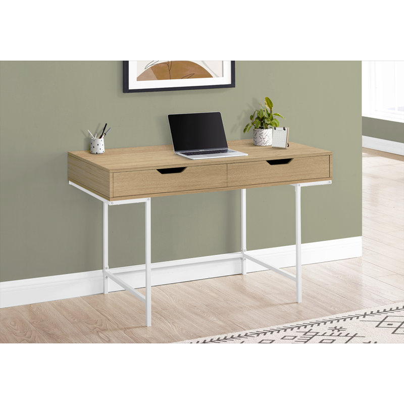 Bureau d'ordinateur, bureau personnel, ordinateur portable, tiroirs de rangement, L 48 po, métal stratifié, contemporain, moderne