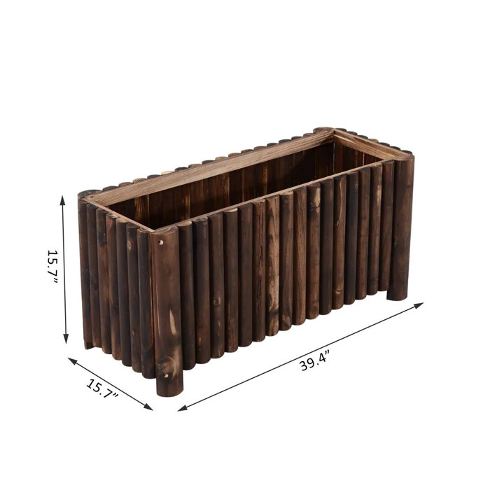 Millwood Pines Adrian Wood Elevated Planter & Reviews | Wayfair