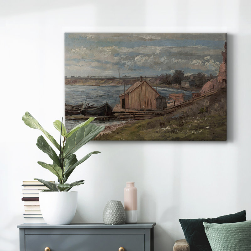 Paysage rétro - CCCLVII, H 13 po x l 19 po x P 1,5 po, Toile tendue