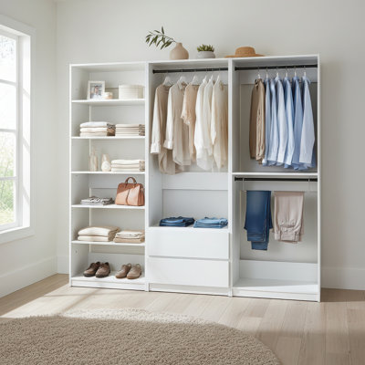 Prosper White Freestanding Walk in Wood Closet System