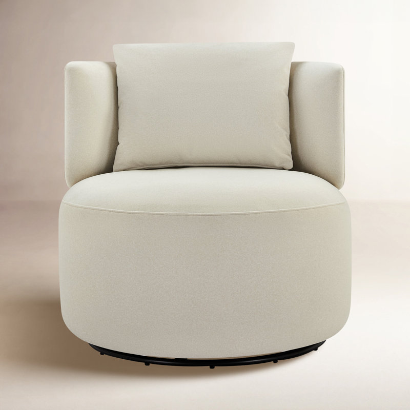 Gracie Swivel Accent Chair, Vesper Nature Velvet