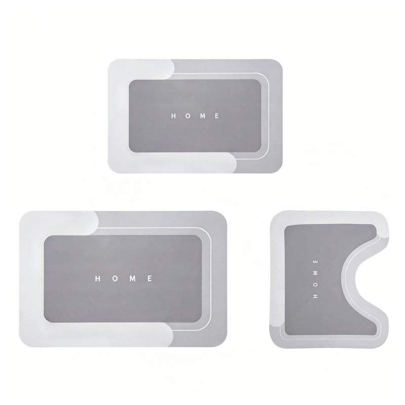 Ensemble de tapis de salle de bain ultra-absorbants à séchage rapide 3 pièces Tapis de salle de bain en U antidérapant