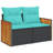  Patio Sofa Set Black, Blue