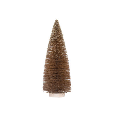 Arbre à brosse en sisal avec paillettes et base en bois