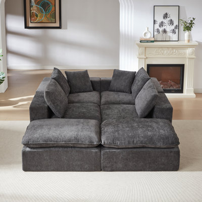 Canapé moderne en nuage de chenille, librement combinable, confortable pour s'asseoir, convient aux meubles de salon modernes dans les maisons, les appartements et les bureaux
