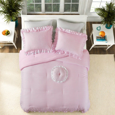Soft Microfiber Full Queen Bedding Sets, Ruffle Gingham Modern Home