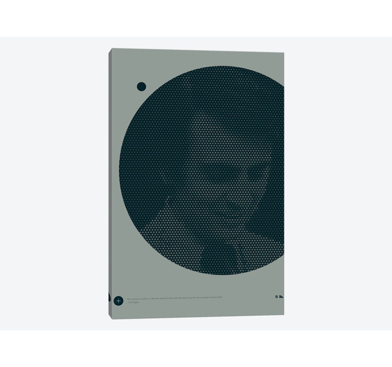 «Carl Sagan», impression sur toile, H 18 po x l 12 po x P 1,5 po, Toile tendue