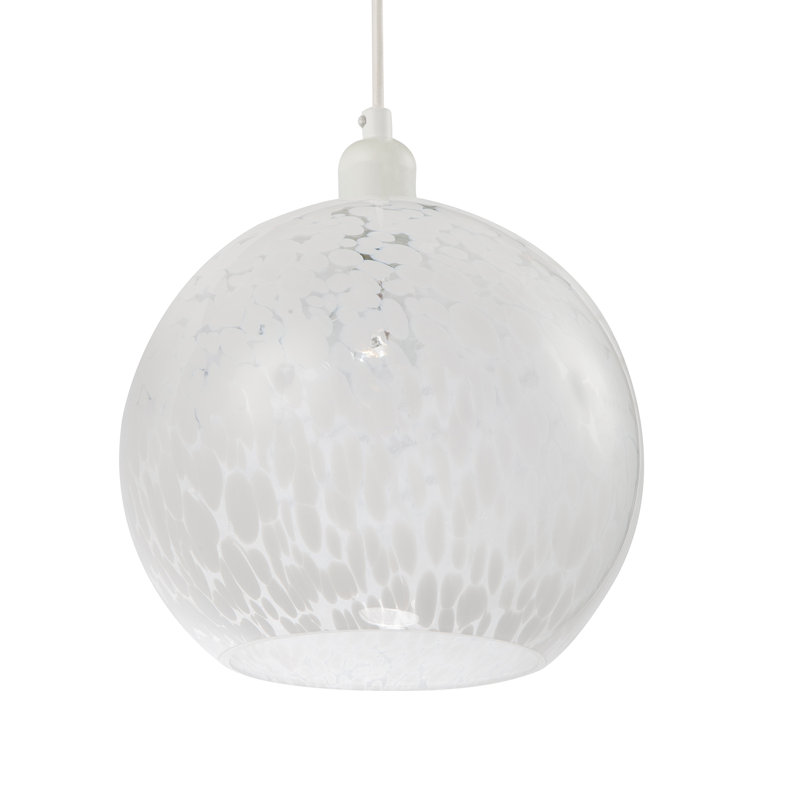 21cm H Glass Round Pendant Shade ( No Direct Attachment Method ) in White
