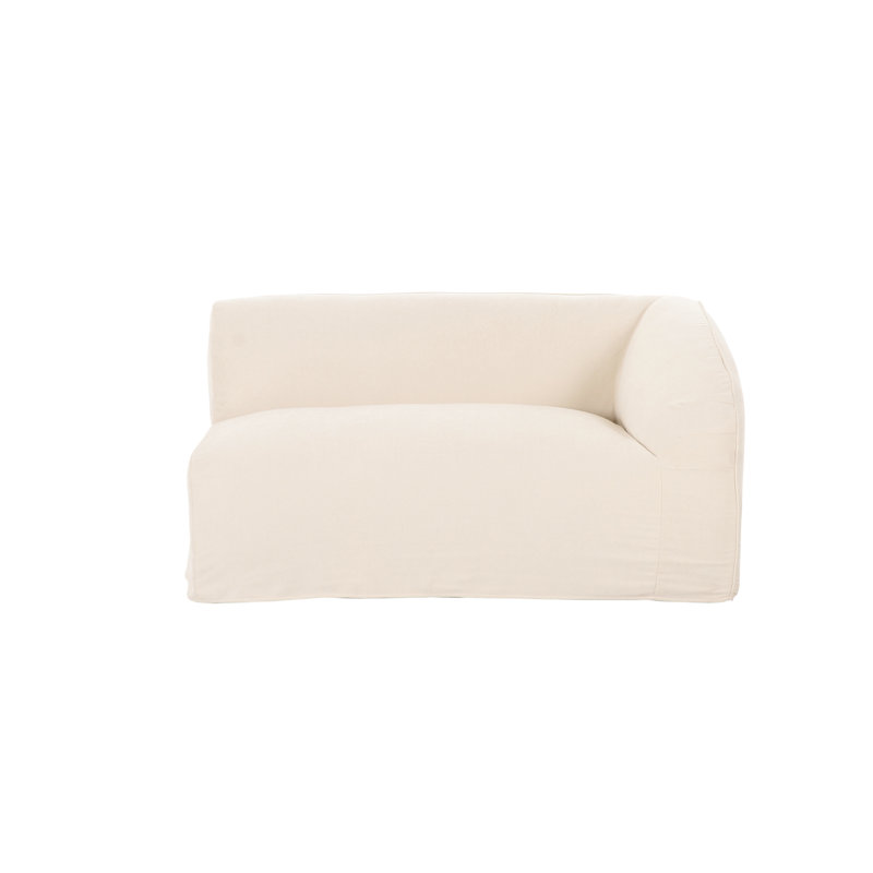 Fauteuil d'angle Wilde, Toile crème crème