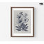 Vintage rétro «Blues I» par House Fenway, décor de salon floral bleu marine, affiche de dessins de fleurs bleu foncé, délicat croquis botanique
