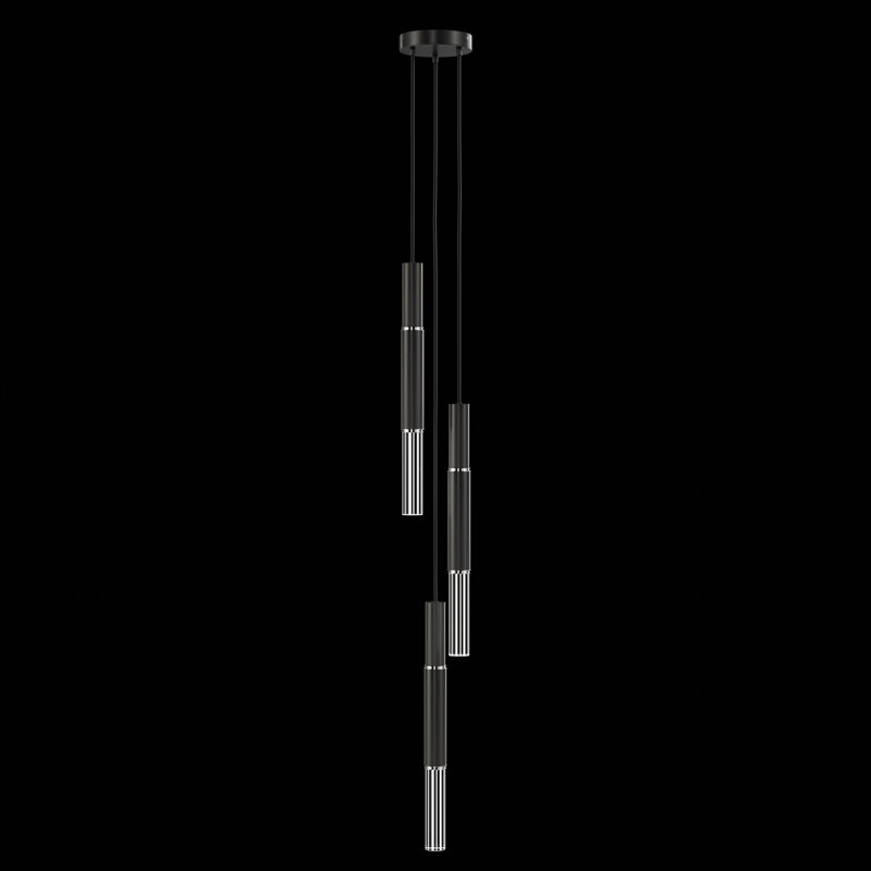 Antonia 3 - Light LED Pendant, Standard Black Iron/Nickel