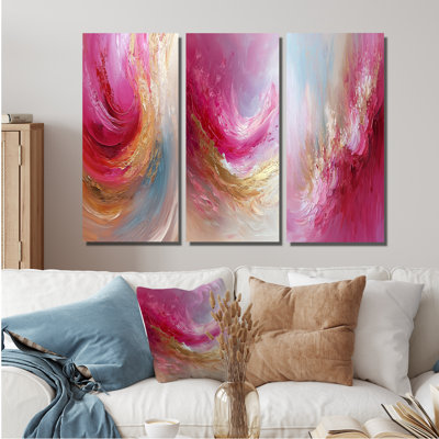  «Pink Ocean Ink Harmony I», collection d'art mural abstrait