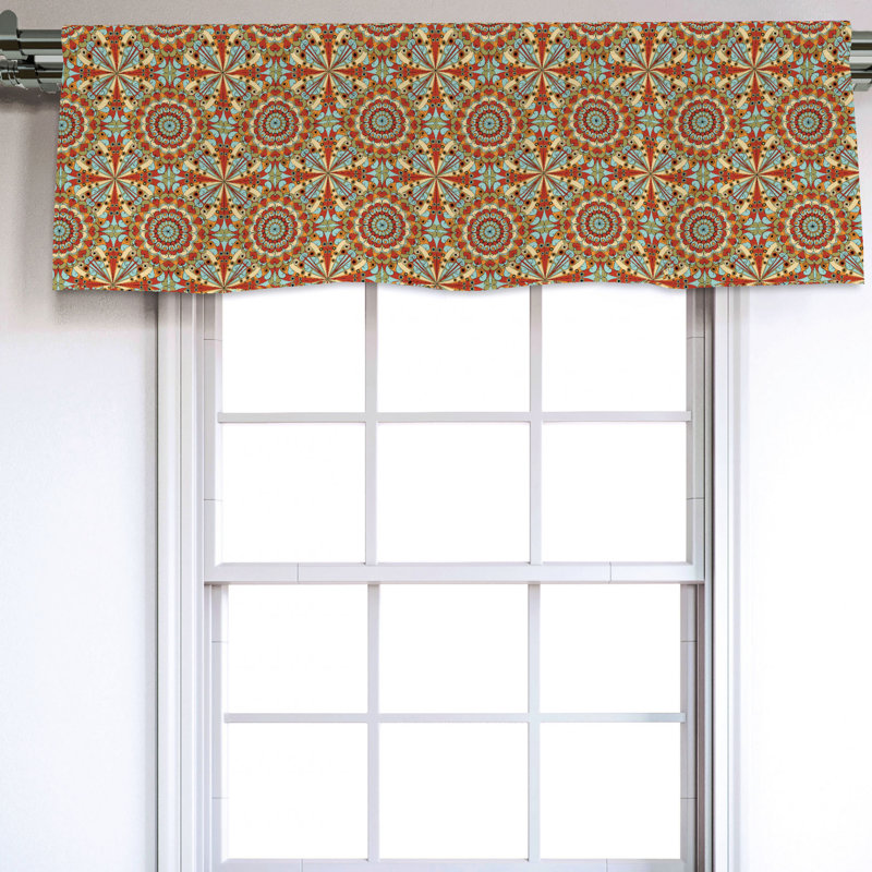 Sateen Floral Ruffled Window Valance