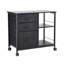 Classeur mobile en métal avec 3 tiroirs en tissu et 2 tablettes ouvertes pour l'organisation et le rangement du bureau-125096047