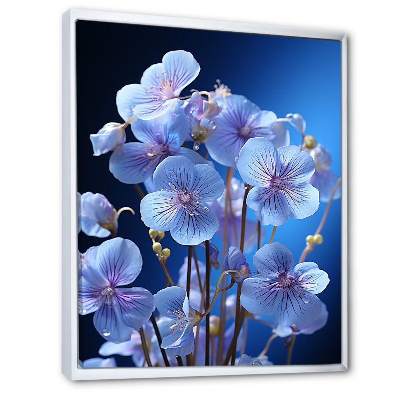 Impression sur toile Violets, Cadre flottant blanc, H 44 po x l 34 po x P 1,5 po