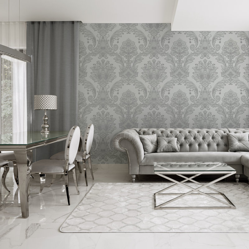 Maidste 10.05m x 53cm Textured Matte Wallpaper Roll, Silver