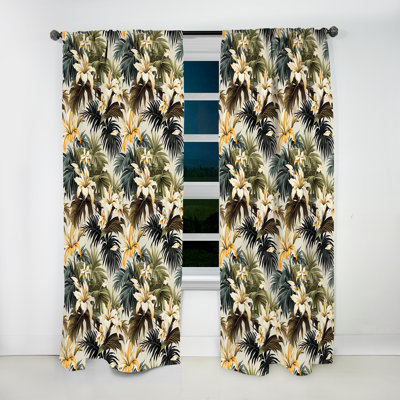 Motif tropical Coconut Grove - Rideau tropical - Velours obscurcissant - 1 panneau
