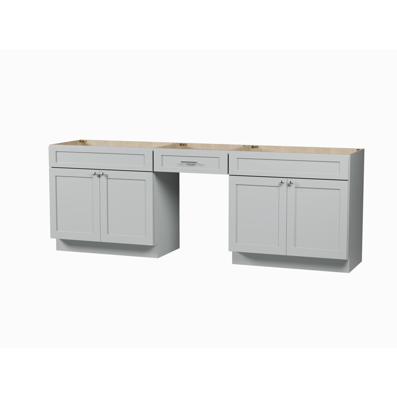 Ensemble de meuble-lavabo double 96 po Disar, Gris