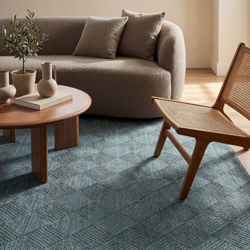 Tapis intérieur / extérieur Valenne, Rectangle 6 pi x 9 pi, Bleu