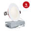 Luminaire encastré à DEL de 4 po 5 CCT, résistant au feu pendant 2 heures, avec boîte de jonction, homologué UL263 IC, ETL ES T24, à intensité variable et ultra-mince.-136147792