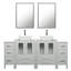 Aidien 72’’ Double Bathroom Vanity Set with Ceramic Vessel Sink Top, Faucets-1453561287-1453561286