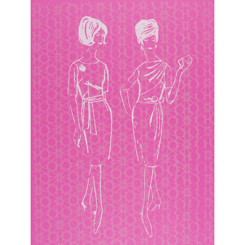 Mesdames sur rose par Jphono 1 - Impression, H 31,25 po x l 25,25 po, Papier avec cadre noir, H 21,25 po x l 17,25 po