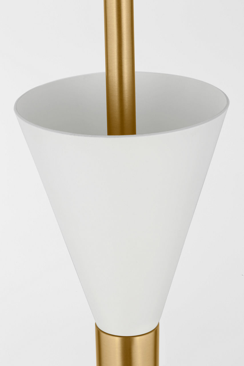 Dimmable Single Light Pendant, Burnished Brass, 14" H x 10" W x 10" D