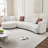 132" Modern Curved Sectional Sofa,  L-Shaped Couch with Left Chaise, Ivory White Bouclé -220865367