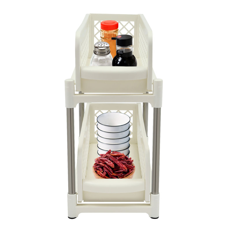 Tiroir sous la cuisine 14 po à 2 niveaux, Gris, H 14,57 po x l 7,28 po x P 14,76 po