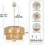 Luminaire suspendu tambour en rotin 5 niveaux-1825569399