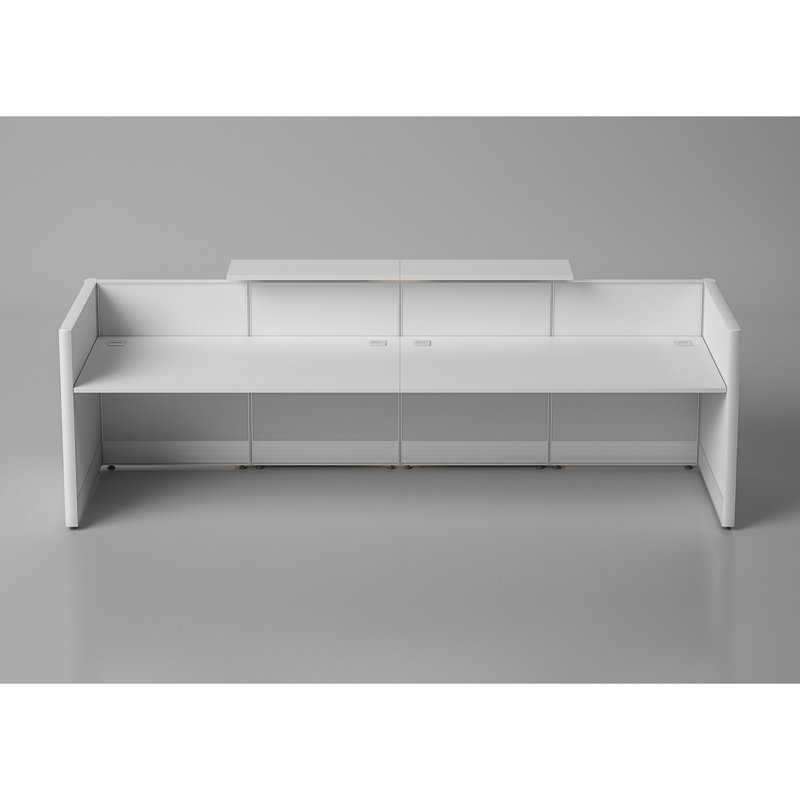 Antek 2 Person Rectangle Synthetic Laminate Reception Desk with Power Outlet
